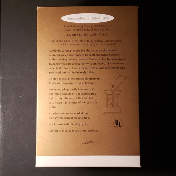 Vintage Hallmark Ornament Tobin Fraley Holiday Carousel - Picture 2 of 4